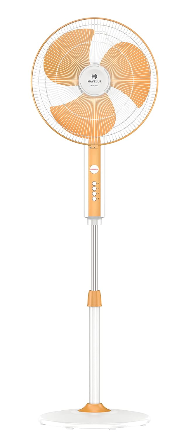 HAVELLS | Pedestal FAN | 400 MM | HS MARVELWIND | WHITE YELLOW