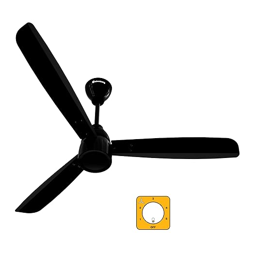 ATOMBERG | CELLING FAN |  1200 MM BLDC | RENESA PRIME | REMOTE GLOSS BLACK
