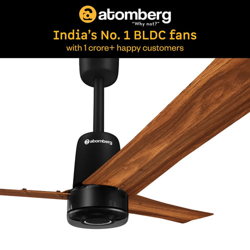 ATOMBERG | CELLING FAN |1200 MM BLDC| RENESA ELITE SMART |GOLDEN OAKWOOD