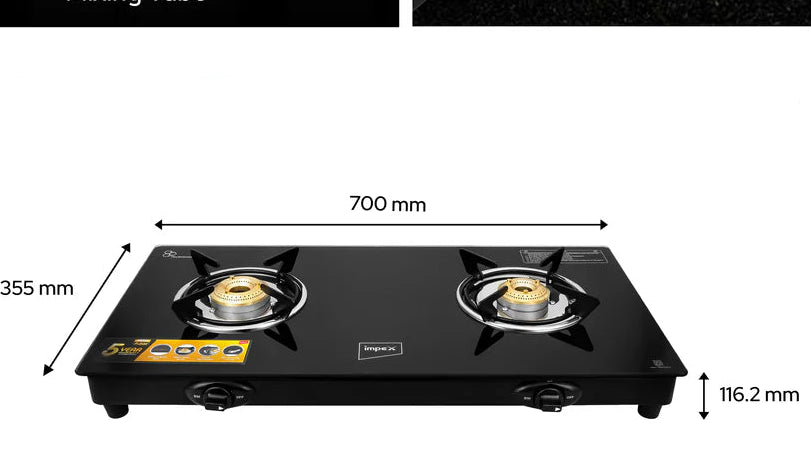 IMPEX | GLASS TOP | GAS STOVE | 2B | (ASPIRA ADOR 2B)