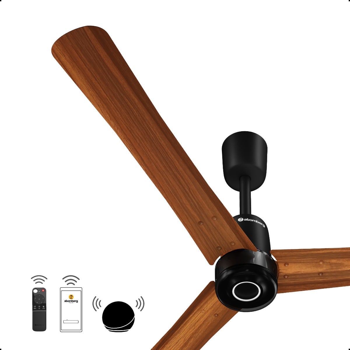 ATOMBERG | CELLING FAN |1200 MM BLDC| RENESA ELITE SMART |GOLDEN OAKWOOD