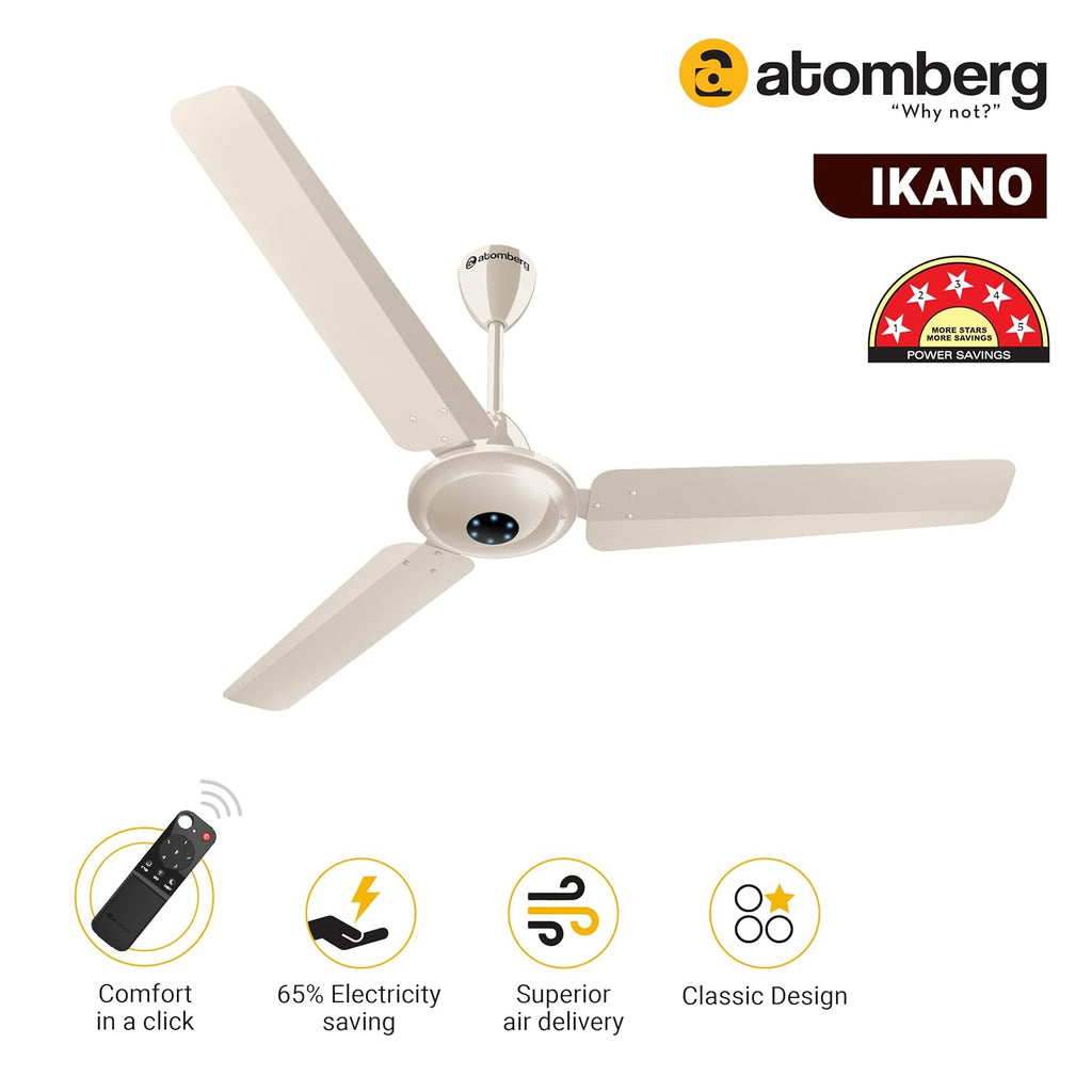 ATOMBERG | CELLING FAN | 1200 MM | BLDC IKANO GLOSS IVORY