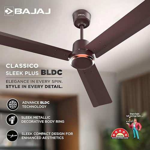 BAJAJ | CELLING FAN | 1200 MM CLASSICO| SLEEK PLUS | RED WALNUT 5S