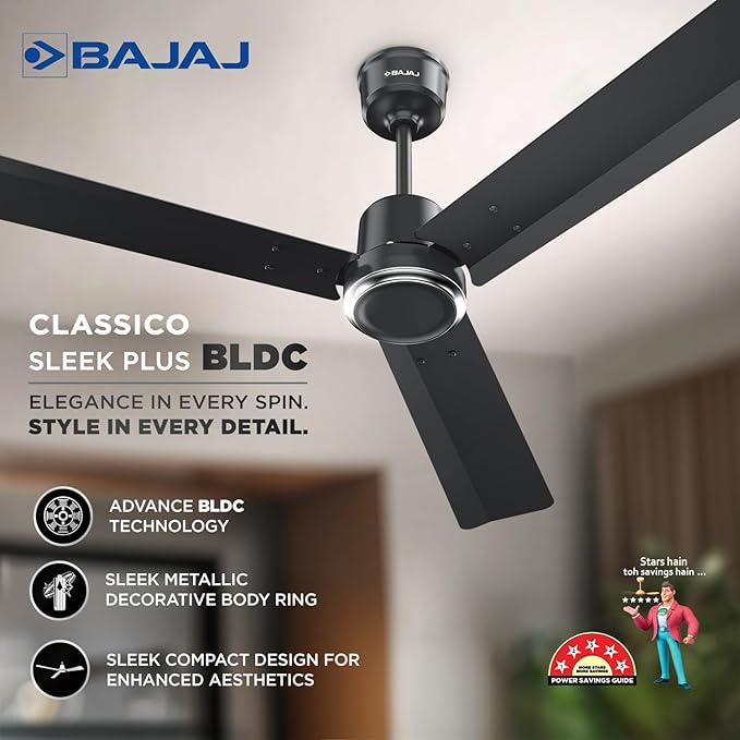 BAJAJ | CELLING FAN  | 1200 MM CLASSICO | SLEEK PLUS | COAL GREY