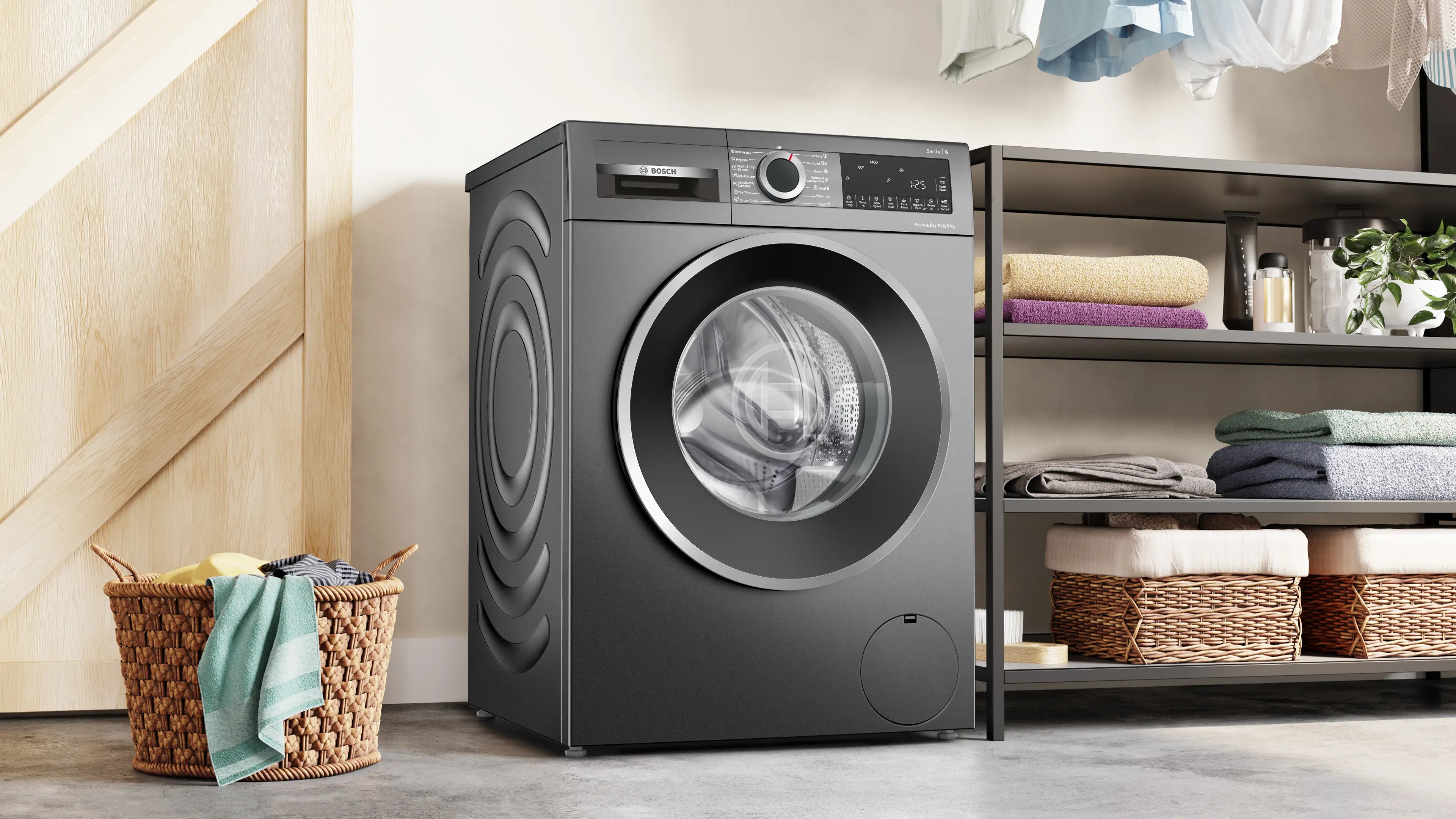 BOSCH | 5 STAR | 7 KG | FULLY AUTOMATIC | FRONT LOAD | BLACK GREY |