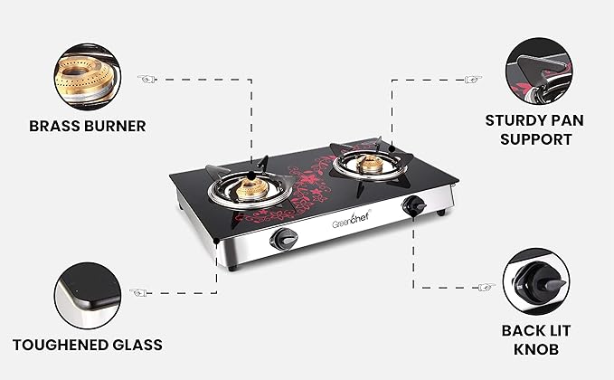 GREENCHEF| LPG STOVE | 2B GT | CRYSTAL | PLUS 1002