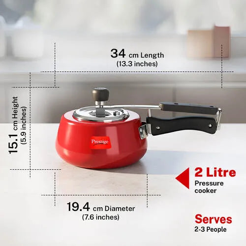 PRESTIGE | COOKER |CUTE METALIC RED DUO| SVACH 2L |PR COOKER