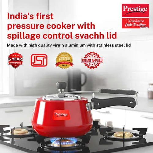 PRESTIGE | COOKER |CUTE METALIC RED DUO |SVACH 3L |PR COOKER