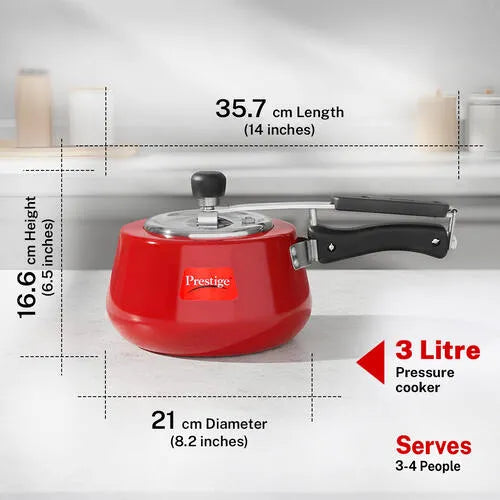 PRESTIGE | COOKER |CUTE METALIC RED DUO |SVACH 3L |PR COOKER