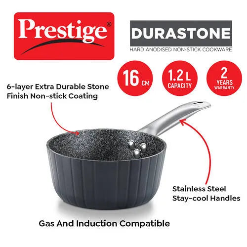 PRESTIGE | NON STICK COOKWARE |DURASTONE |DIA 160 |SAUCE PAN |WGL HA NSTK