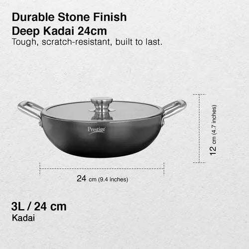 PRESTIGE | NON STICK COOKWARE |DURASTONE DIA 240 |DEEP KADAI |WGL HA NSTK