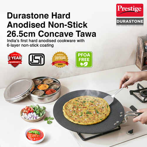 PRESTIGE | NON STICK COOKWARE |DURASTONE DIA 265 |CONCAVE TAWA |HA NSTK