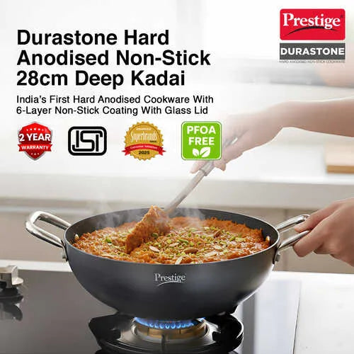 PRESTIGE | NON STICK COOKWARE |DURASTONE DIA 280 |DEEP KADAI |WGL HA NSTK