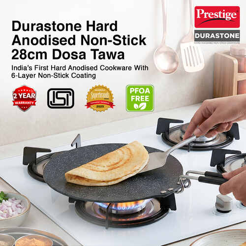 PRESTIGE | NON STICK COOKWARE |DURASTONE DIA 280 |FLAT DOSA TAWA |HA NSTK