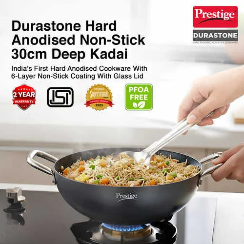 PRESTIGE | NON STICK COOKWARE |DURASTONE DIA 300 |DEEP KADAI WGL |HA NSTK