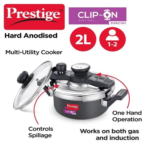 PRESTIGE | COOKER |HA CLIP ON |SVACHH 2L |PRESURE COOKER 18cm