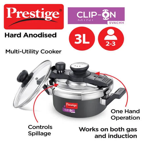PRESTIGE | COOKER |HA CLIP ON |SVACHH 3L |PRESURE COOKER 18cm