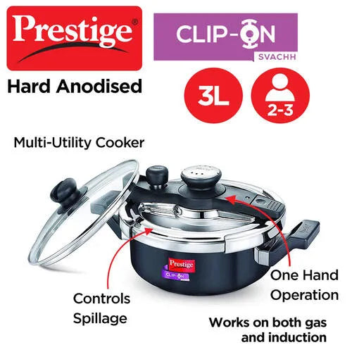 PRESTIGE | COOKER |HA CLIP ON |SVACHH 3L |PRESURE COOKER 22cm