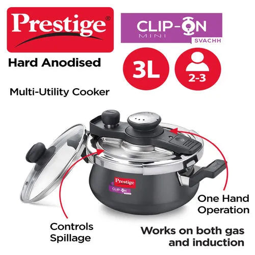 PRESTIGE | COOKER |HA CLIP ON |SVACHH 3L |PRESURE HANDI 18cm