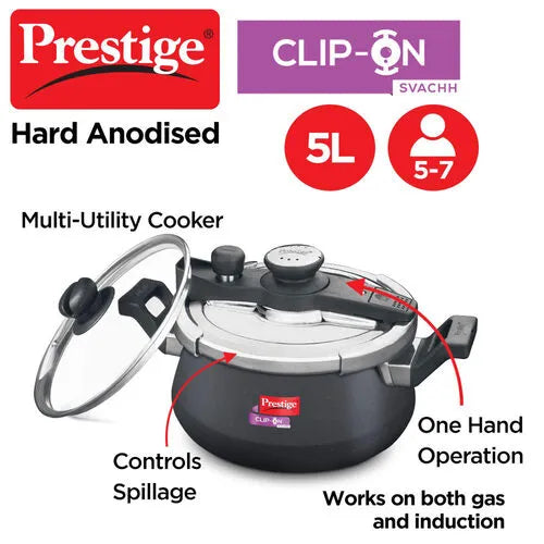 PRESTIGE | COOKER |HA CLIP ON |SVACHH 5L |PRESURE HANDI 22cm