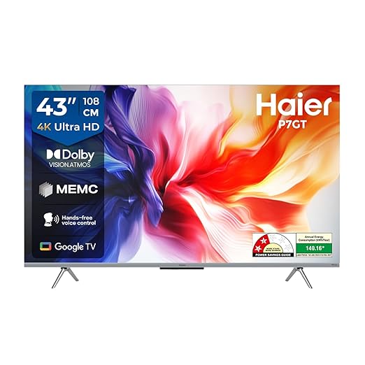 HAIER | 43 INCH | 108 CM | ULTRA HD 4K | LED SMART GOOGLE TV | 43P7GT-P