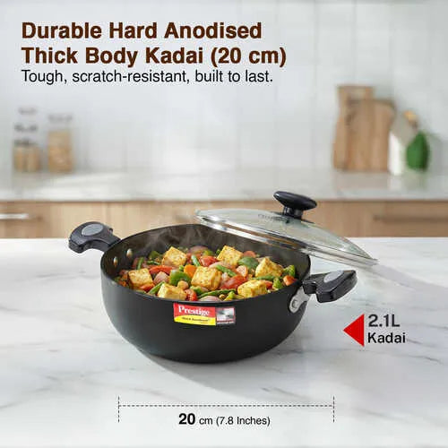 PRESTIGE | COOKWARE |HA KADAI DIA 200mm |WITH GALSS LID CW