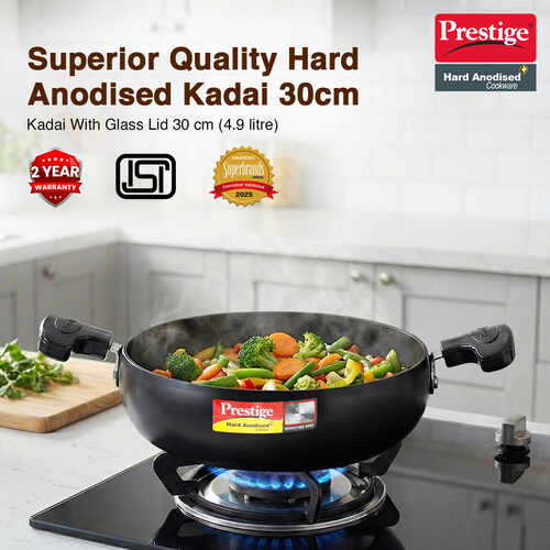 PRESTIGE | COOKWARE |HA KADAI DIA 300 MM| WITH GALSS LID CW
