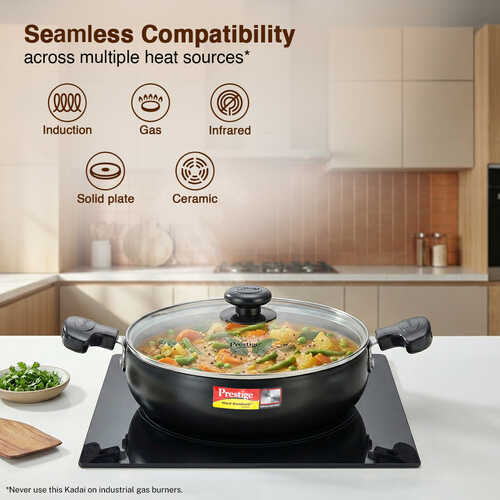 PRESTIGE | COOKWARE |HA KADAI DIA 300 MM| WITH GALSS LID CW