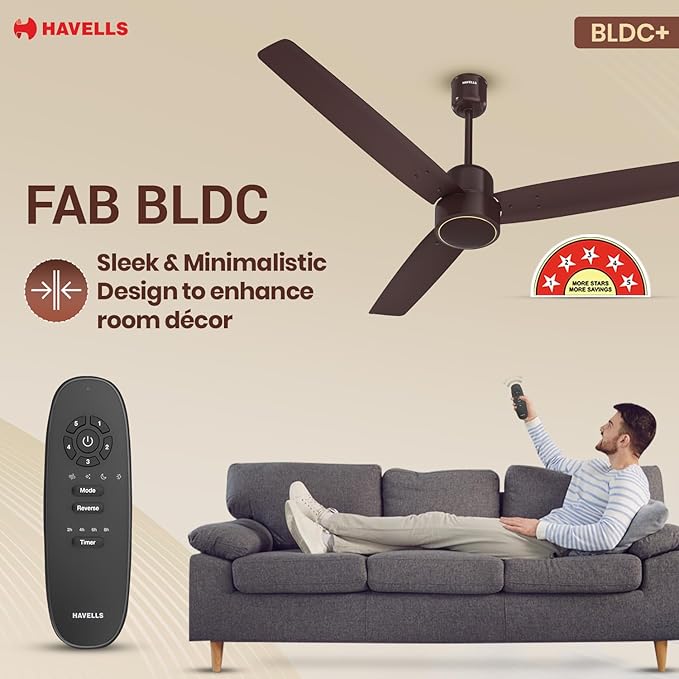 HAVELLS | CELLING FAN| 1200 MM| BLDC EPIC|  COCOA BROWN