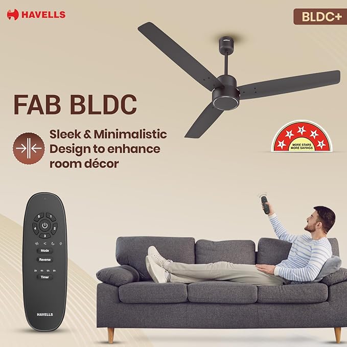 HAVELLS | CELLING FAN| 1200 MM |BLDC EPIC |SMOKE BROWN