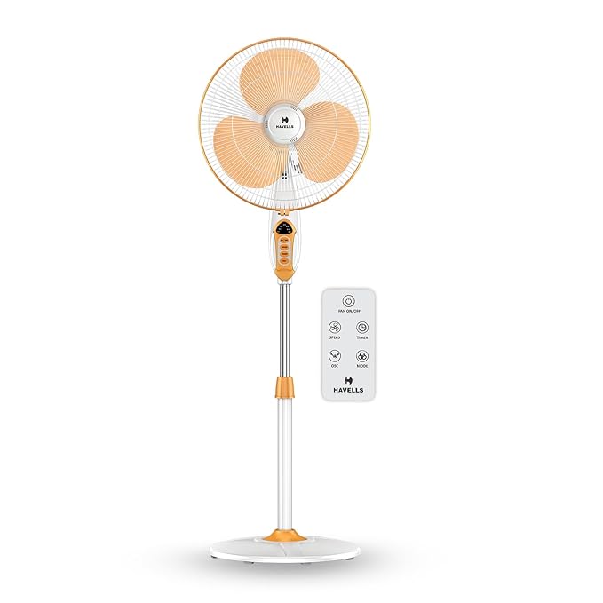 HAVELLS | Pedestal FAN | 400 MM |SPRINT BLDC| WHITE YELLOW
