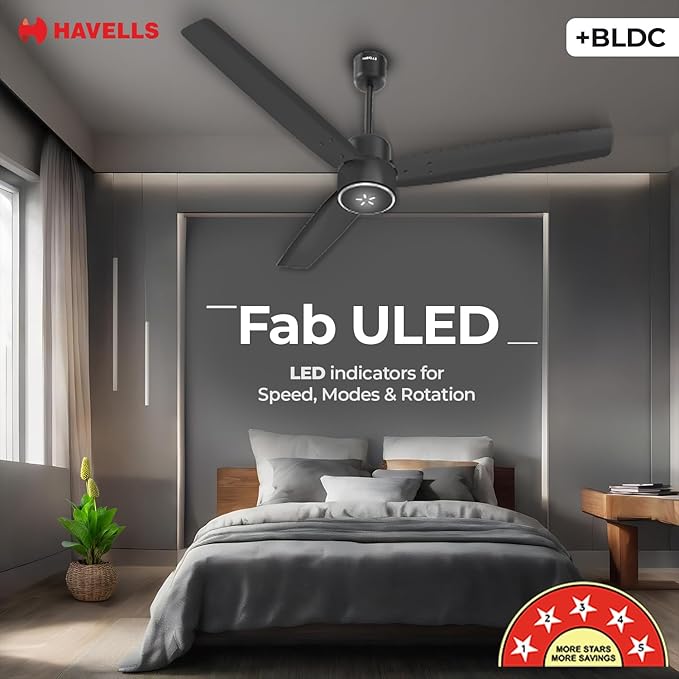 HAVELLS | CELLING FAN | 1200 MM | BLDC EPIC| MATTE BLACK