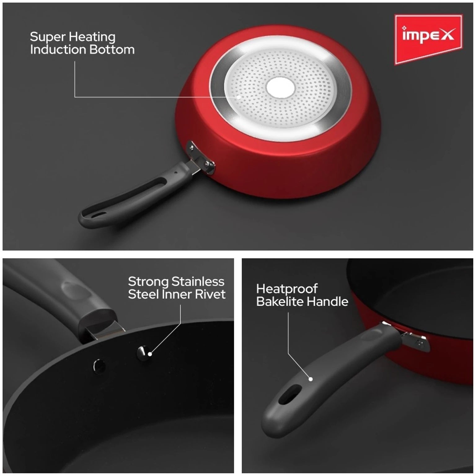 IMPEX | NONSTICK COATED | FRY PAN | 26 cm | (IFP 2655)