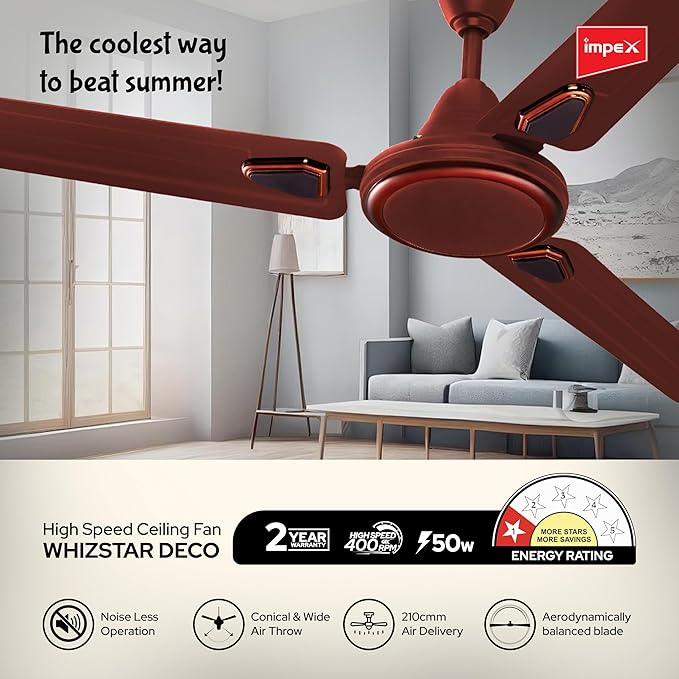 IMPEX | CELLING FAN | 1200MM | WHIZSTAR CHERRY | BROWN
