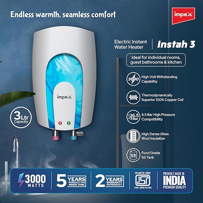 IMPEX | Water Heater | 3 LTR | INSTAH | INSTANT