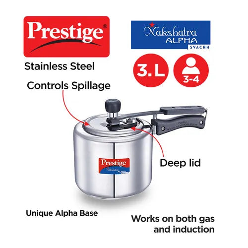 PRESTIGE | COOKER |INNER LID SS |NAKSHTRA SVACHH |SS 3L PR CKR
