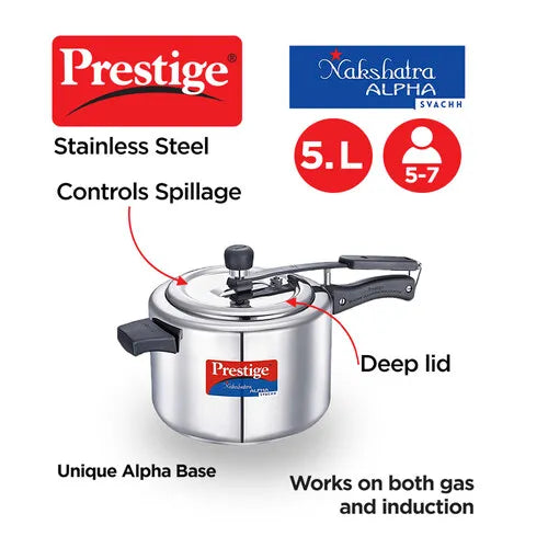 PRESTIGE | COOKER |INNER LID |SS NAKSHATRA SVACHH| SS 5L PR CKR