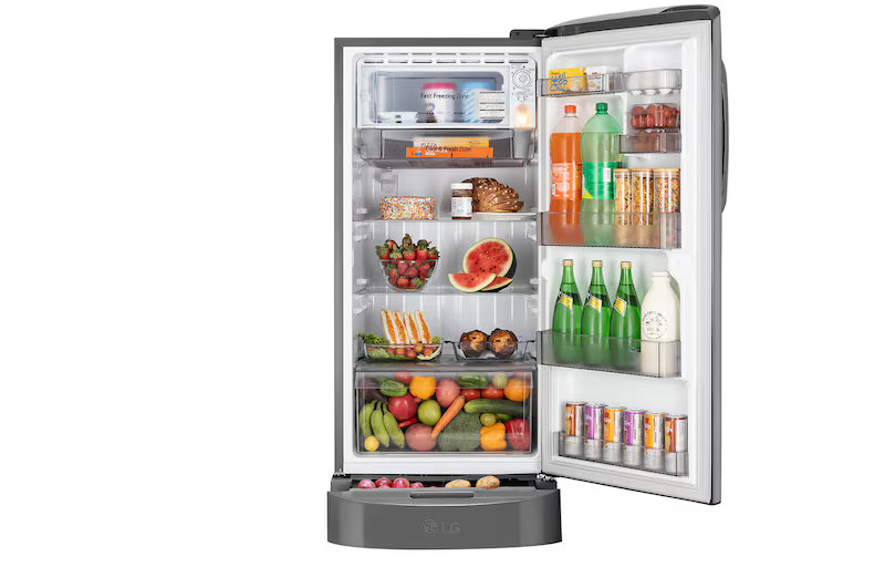 LG | 5 STAR | 210 LTR | DIRECT COOL | SMART INVERTER COMPRESSOR | SINGLE DOOR | GLD2256ZAPZ SHINY STEEL