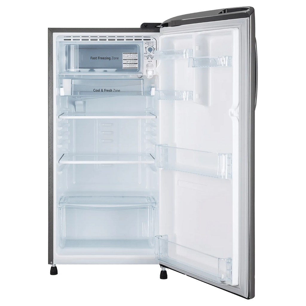 LG | 3 STAR | DIRECT COOLING | SINGLE DOOR | SMART INVERTER COMPRESSOR | GLD1936ZAPZ SHINY STEEL