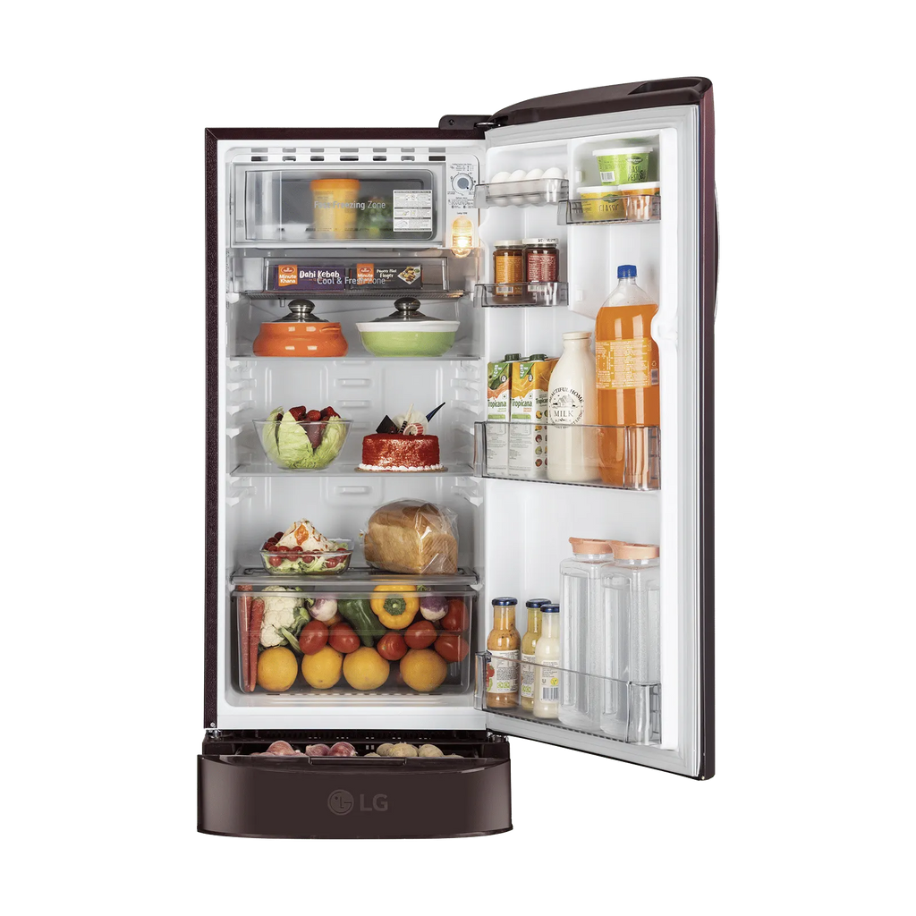 LG | 5 STAR | 210 LTR | DIRECT COOL | SMART INVERTER COMPRESSOR | SINGLE DOOR | GLD2236ZAPZ SHINY STEEL