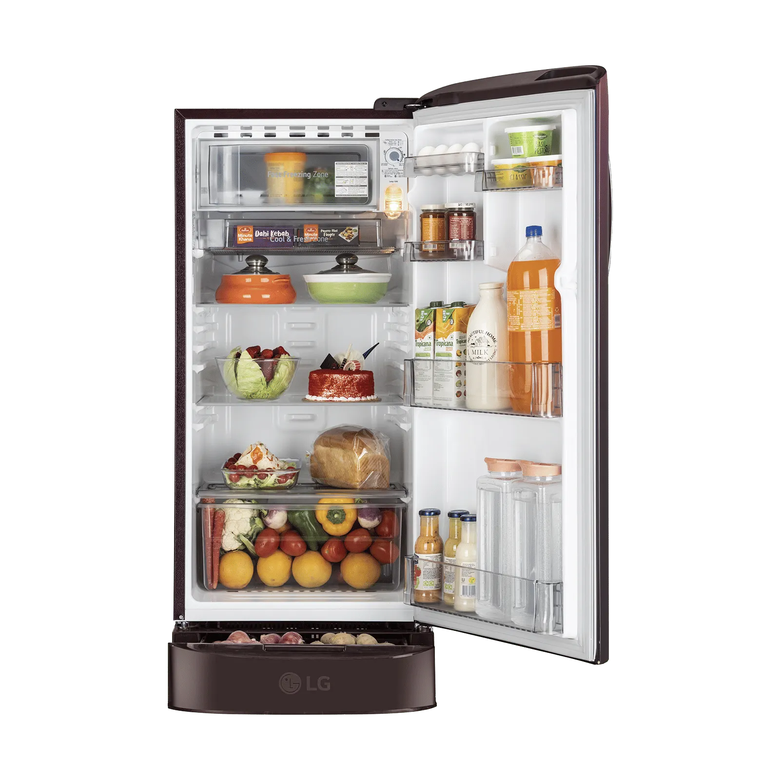 LG | 5 STAR | 210 LTR | DIRECT COOL | SMART INVERTER COMPRESSOR | SINGLE DOOR | GLD2236ZAPZ SHINY STEEL