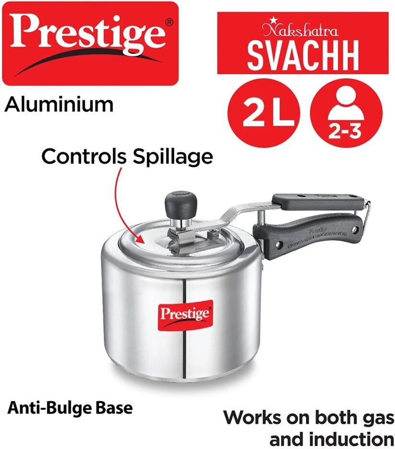 PRESTIGE | COOKER |NAKSHATRA SVACHH |AL PR COOKER |ST WAL 2L