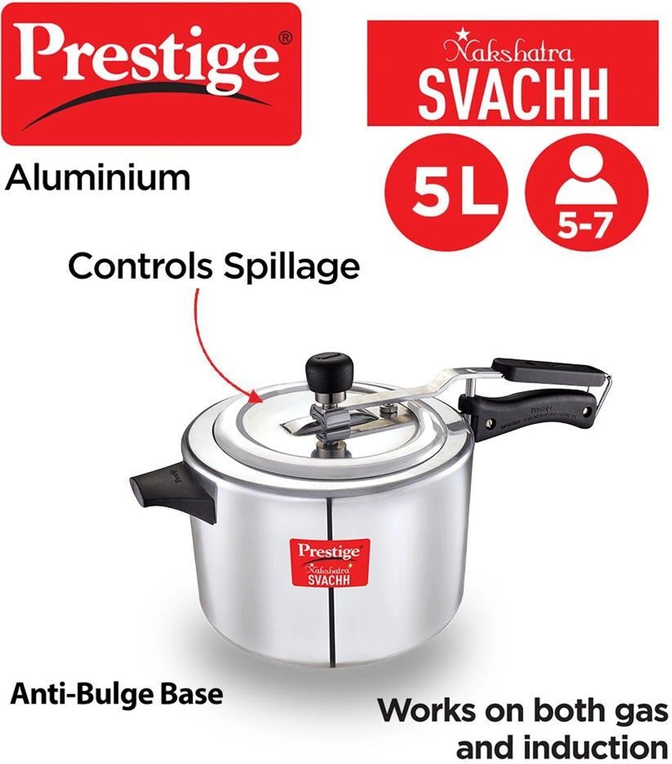 PRESTIGE | COOKER |NAKSHATRA SVACHH |AL PR COOKER |ST WAL 5L