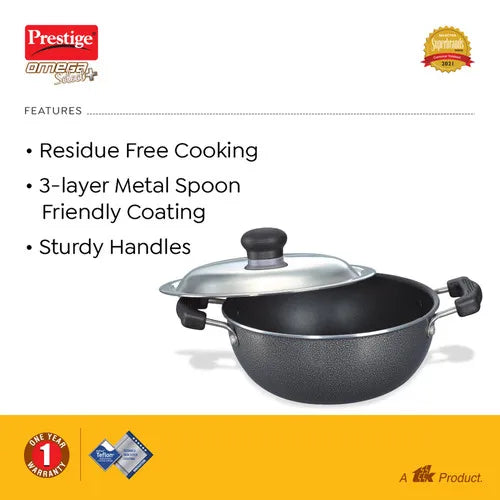 PRESTIGE | NON STICK KADAI |OMEGA SLT PLUS FLAT |BASE KADAI 250  DIA