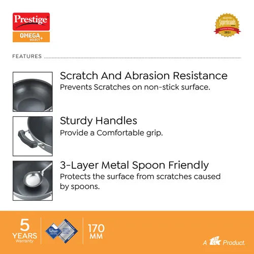 PRESTIGE | NON STICK KADAI|OMEGA SLT PLUS |RBK 170 DIA