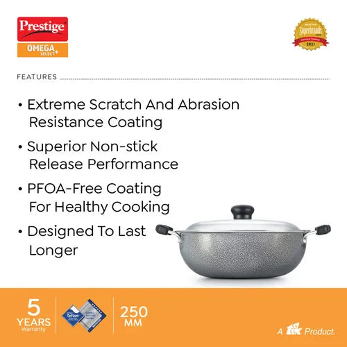 PRESTIGE | NON STICK KADAI | OMEGA SLT PLUS |RBK 250 DIA