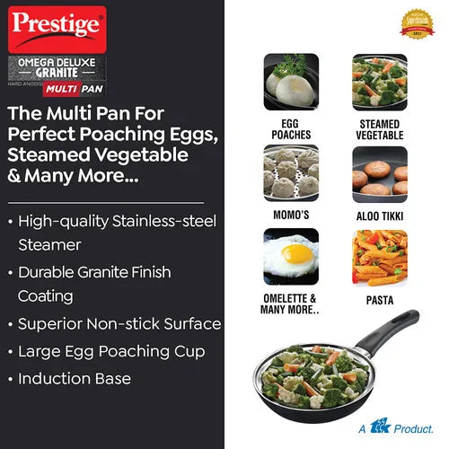PRESTIGE | NON STICK COOKWARE |OMG GRANITE 200 |MULTIPAN EGG |POACHER WGL