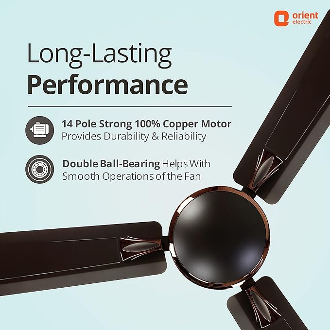 ORIENT | CELLING FAN | 1200 MM | AEROQUIET SLIM | BLDC MATT | BLACK