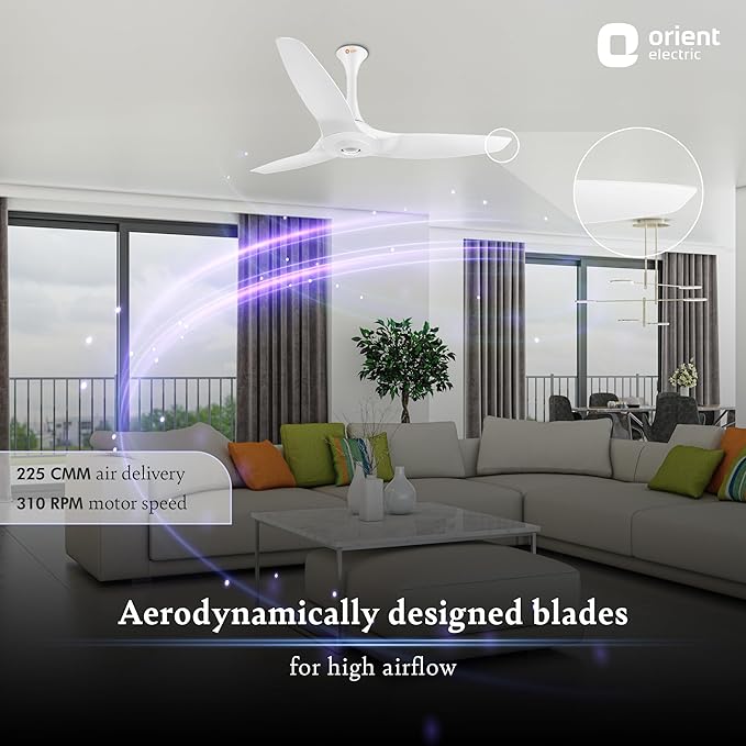 ORIENT | CELLING FAN | 1200 MM | AERO QUIET | BLDC WHITE|  WITH REMOTE