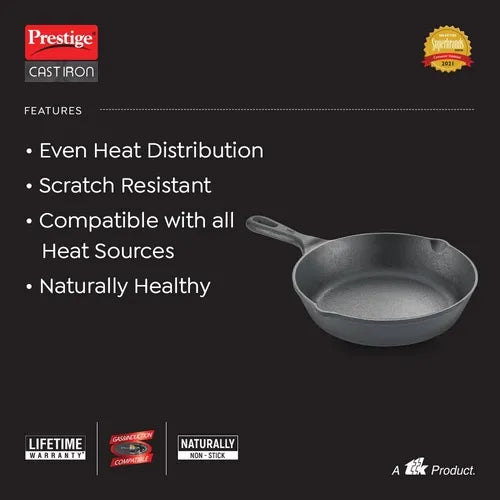 PRESTIGE | COOKWARE |CAST IRON |FRY PAN |200MM WO LID